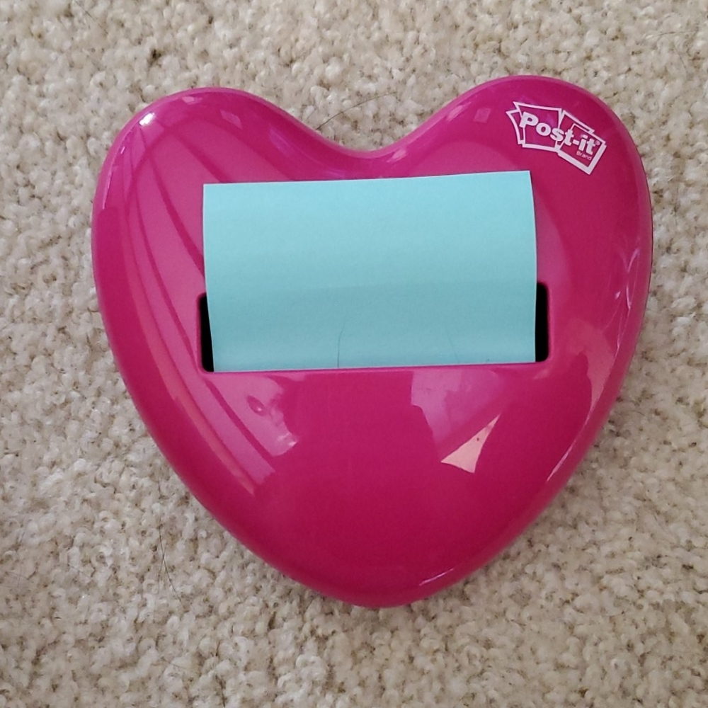 Pink Heart pop up Post-It dispenser